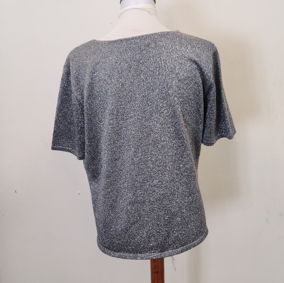 Preston & York Silver Metallic Thread Top - Picture 4 of 10